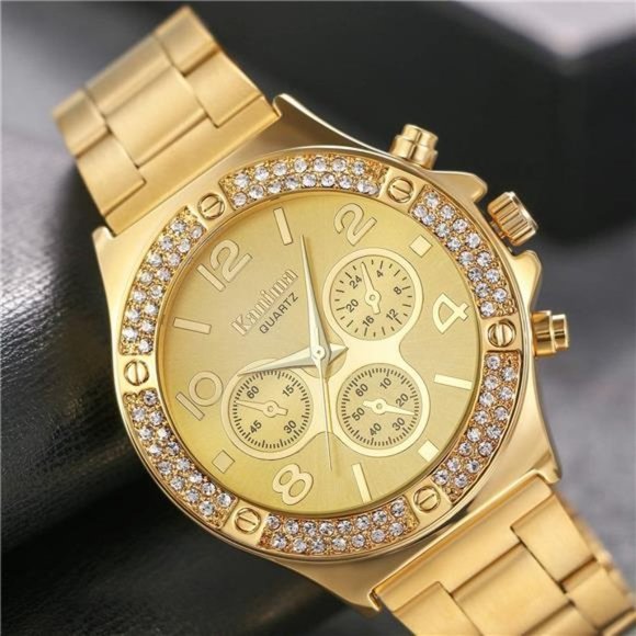 Mens Gold Diamond Luxury Watch - Picture 2 of 4